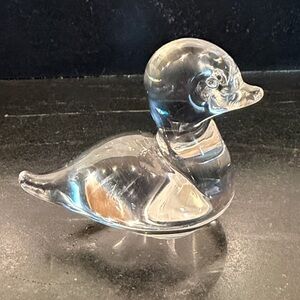 Clear Glass Duck Figurine